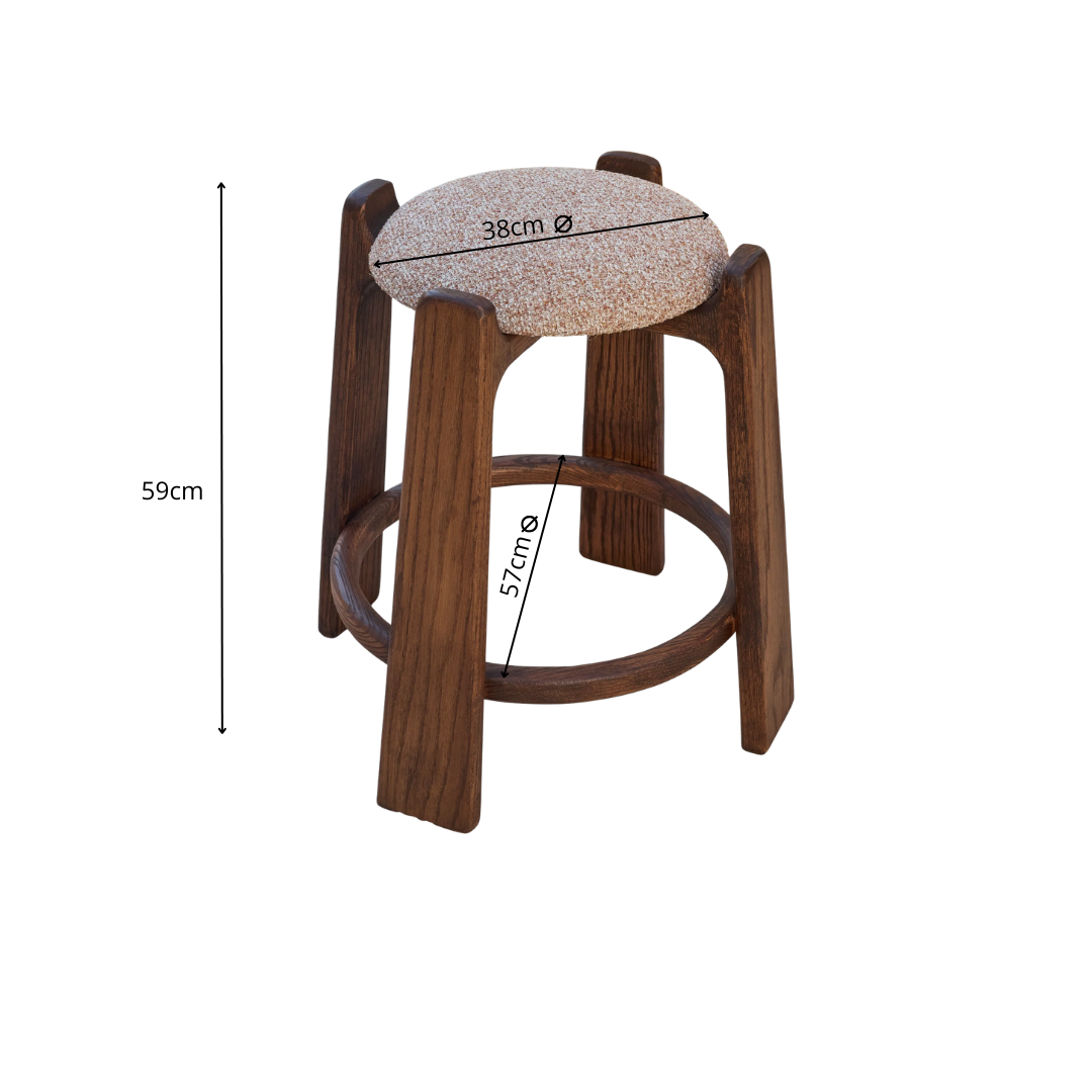 Afmetingen van Orbit Stool | Massief Eiken Design Kruk