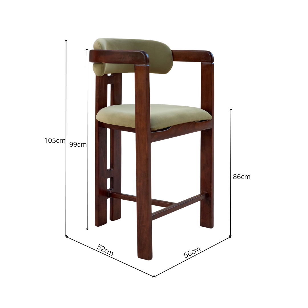 Afmetingen van Noma Counter Stool | Massief Beuken Design Barkruk