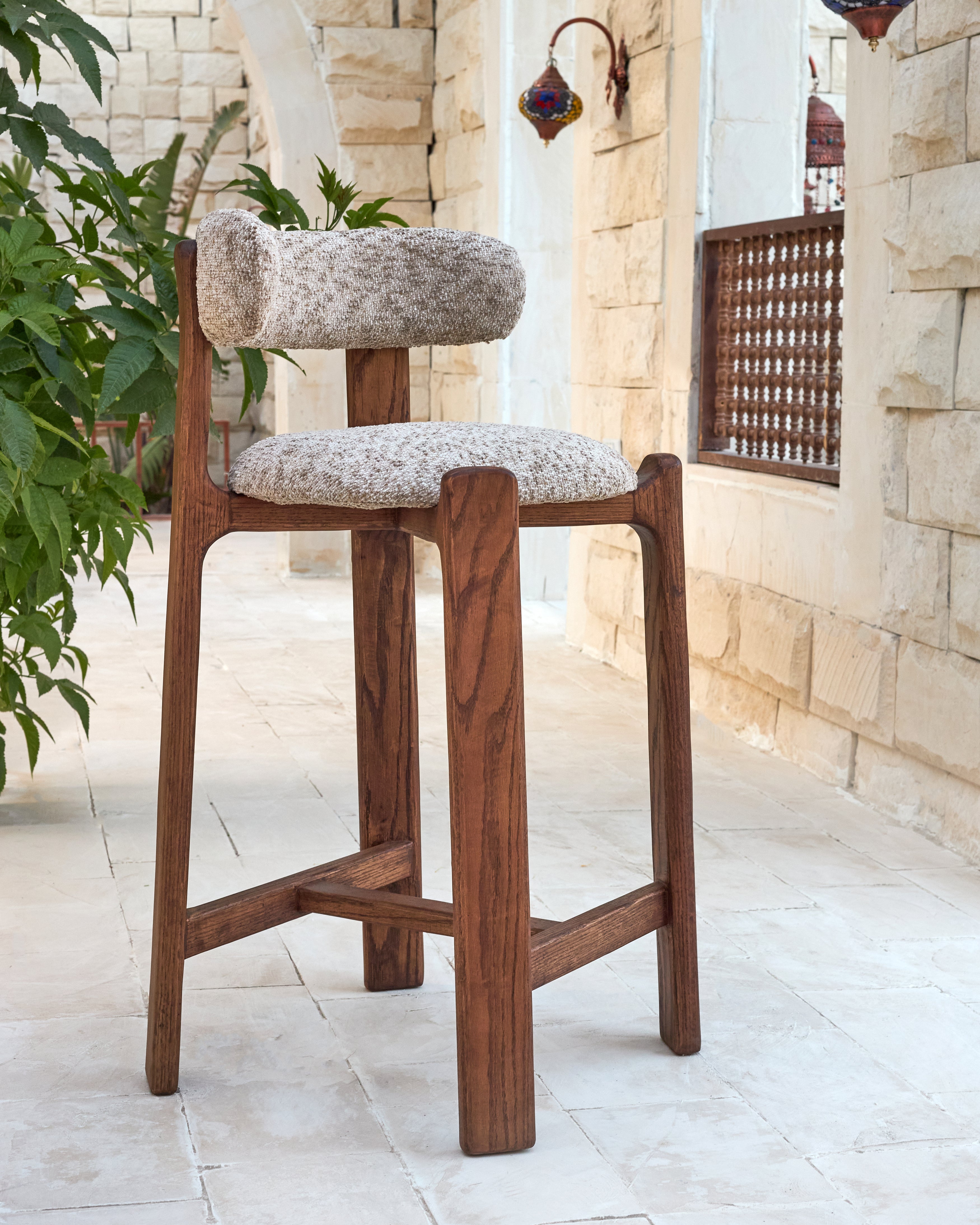 Arc Counter Stool | Massief Eiken Design Barkruk