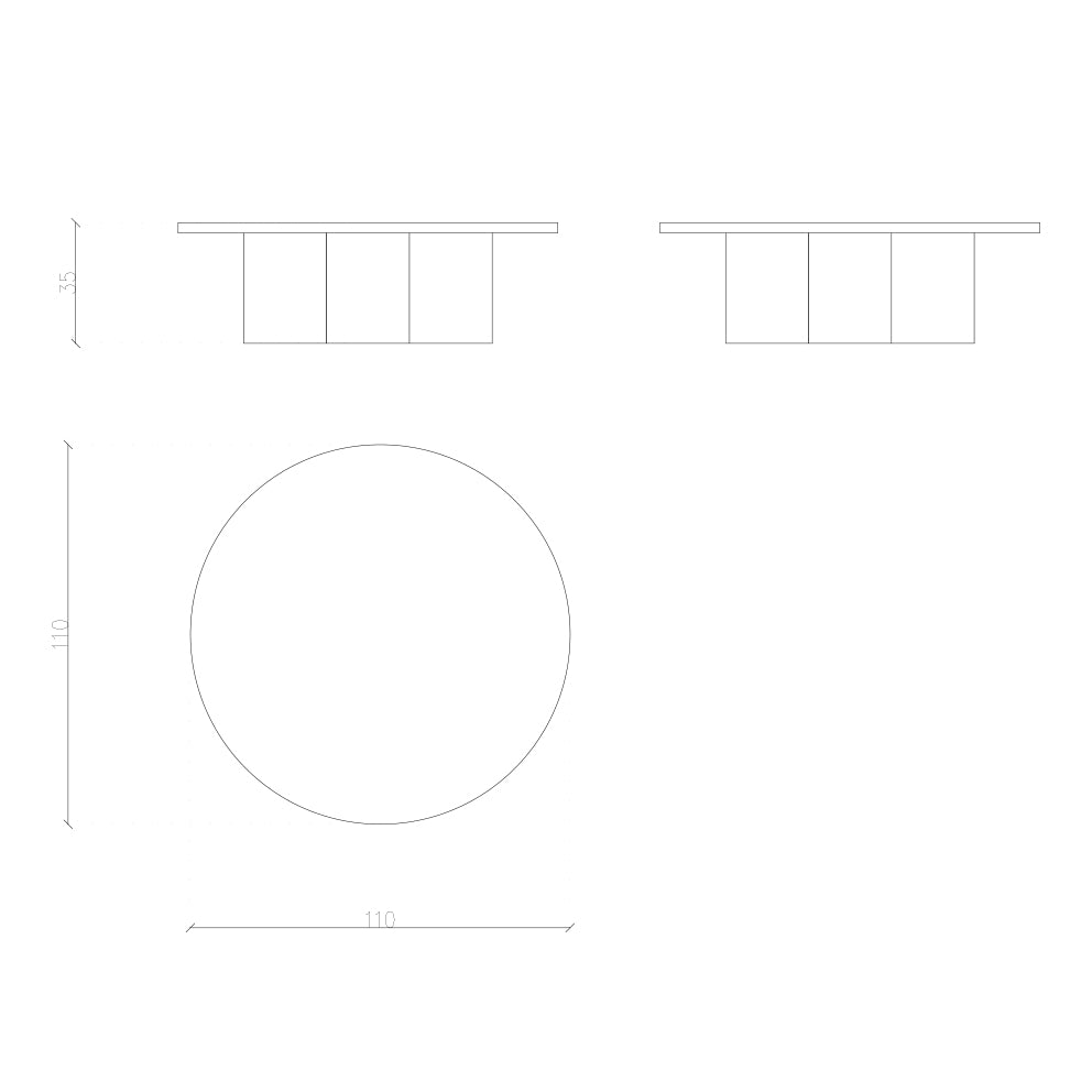 Afmetingen van Faluka salontafel