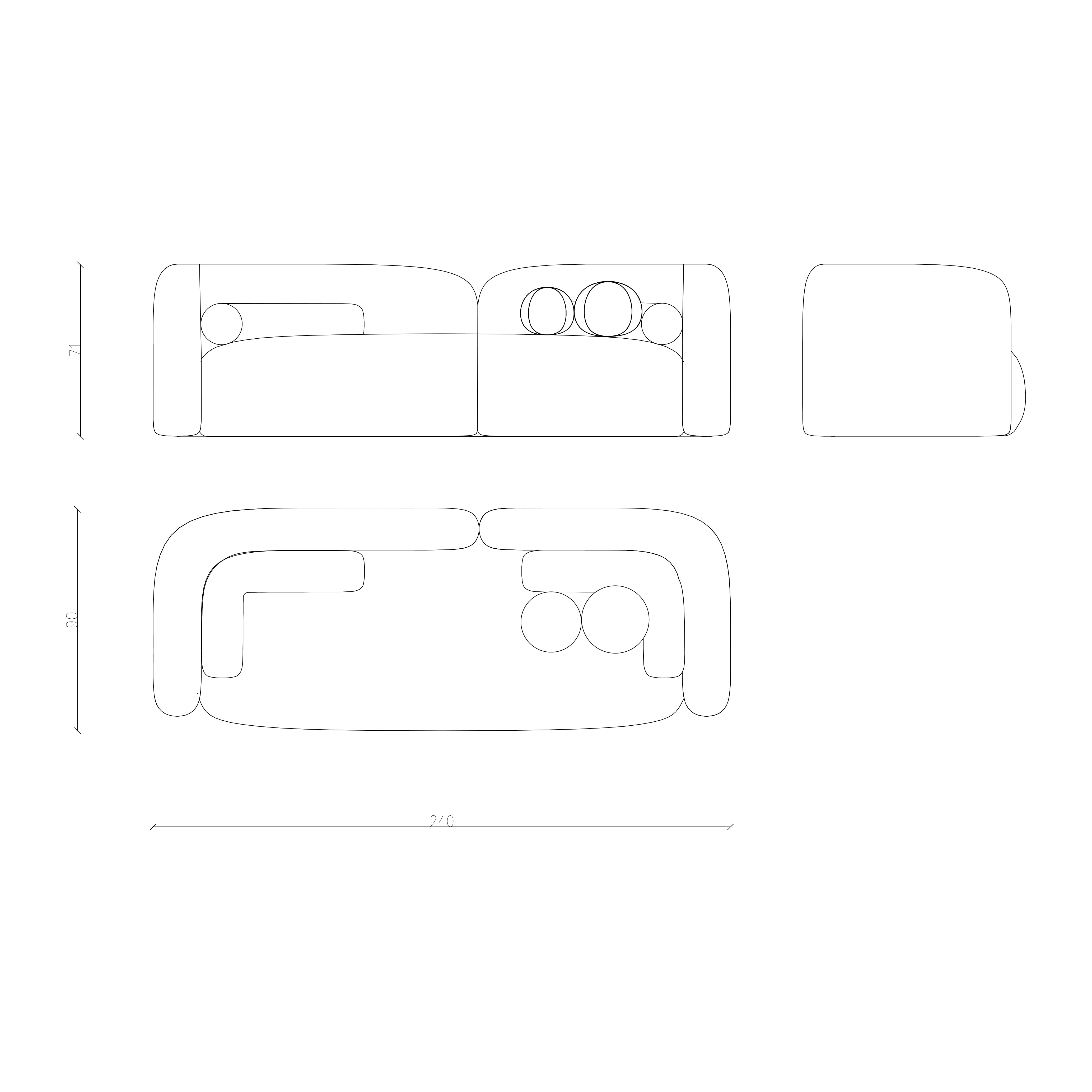 Afmetingen van Mysa bankstel