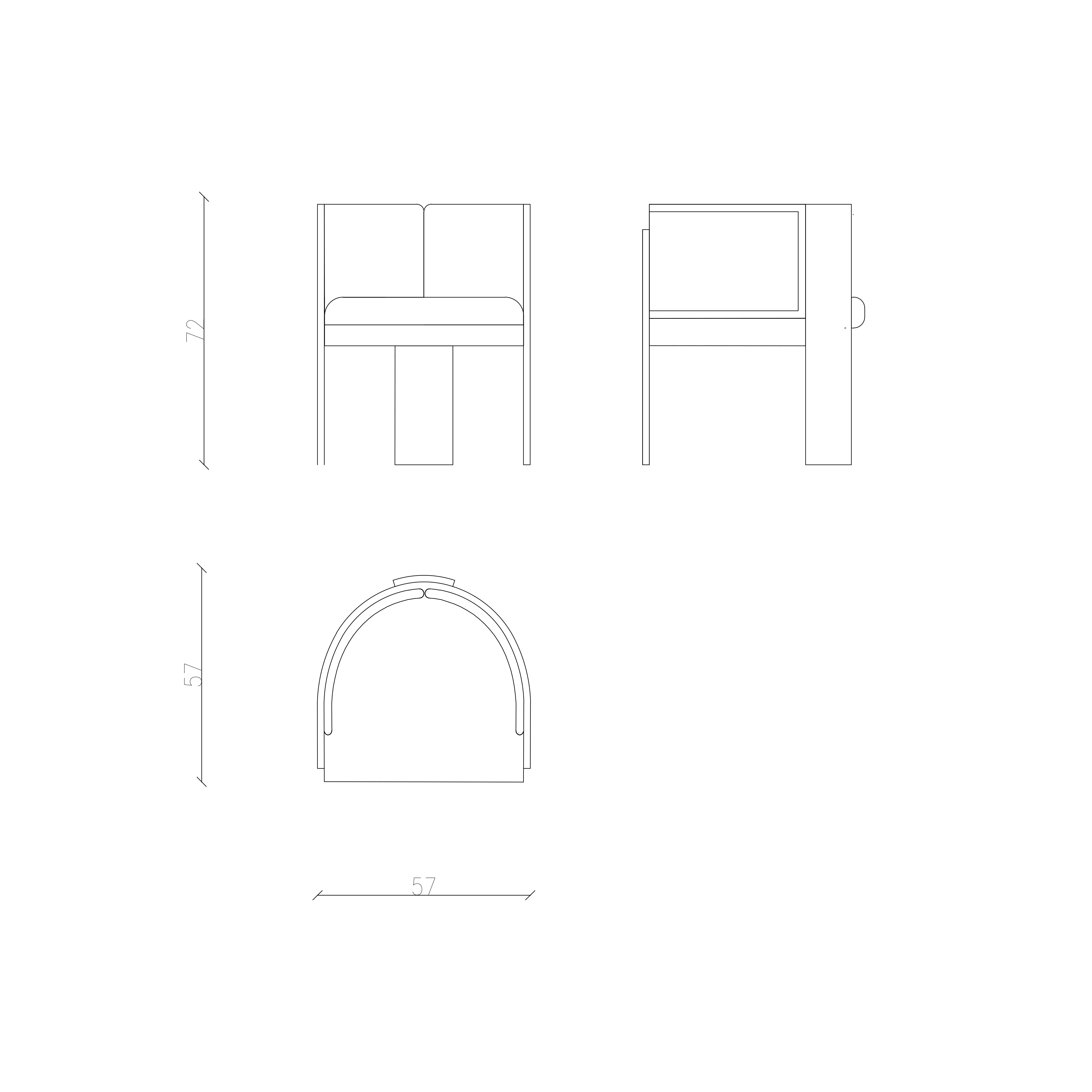 Afmetingen van Saga eetkamerstoel