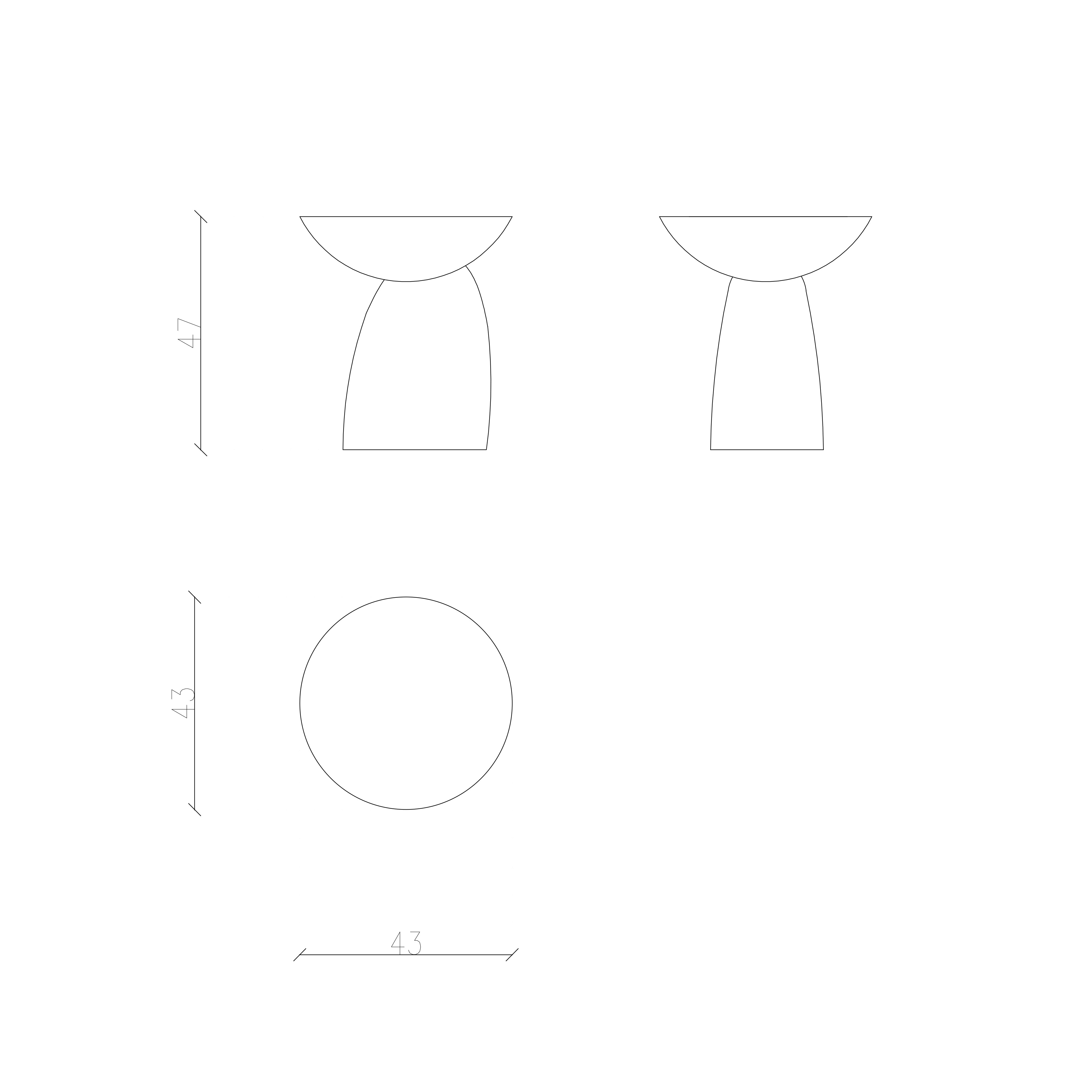 Afmetingen van Uno bijzettafel