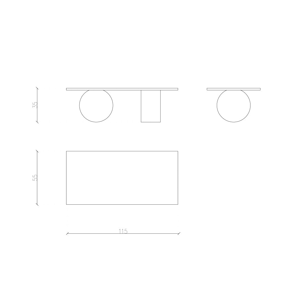Afmetingen van Vika salontafel