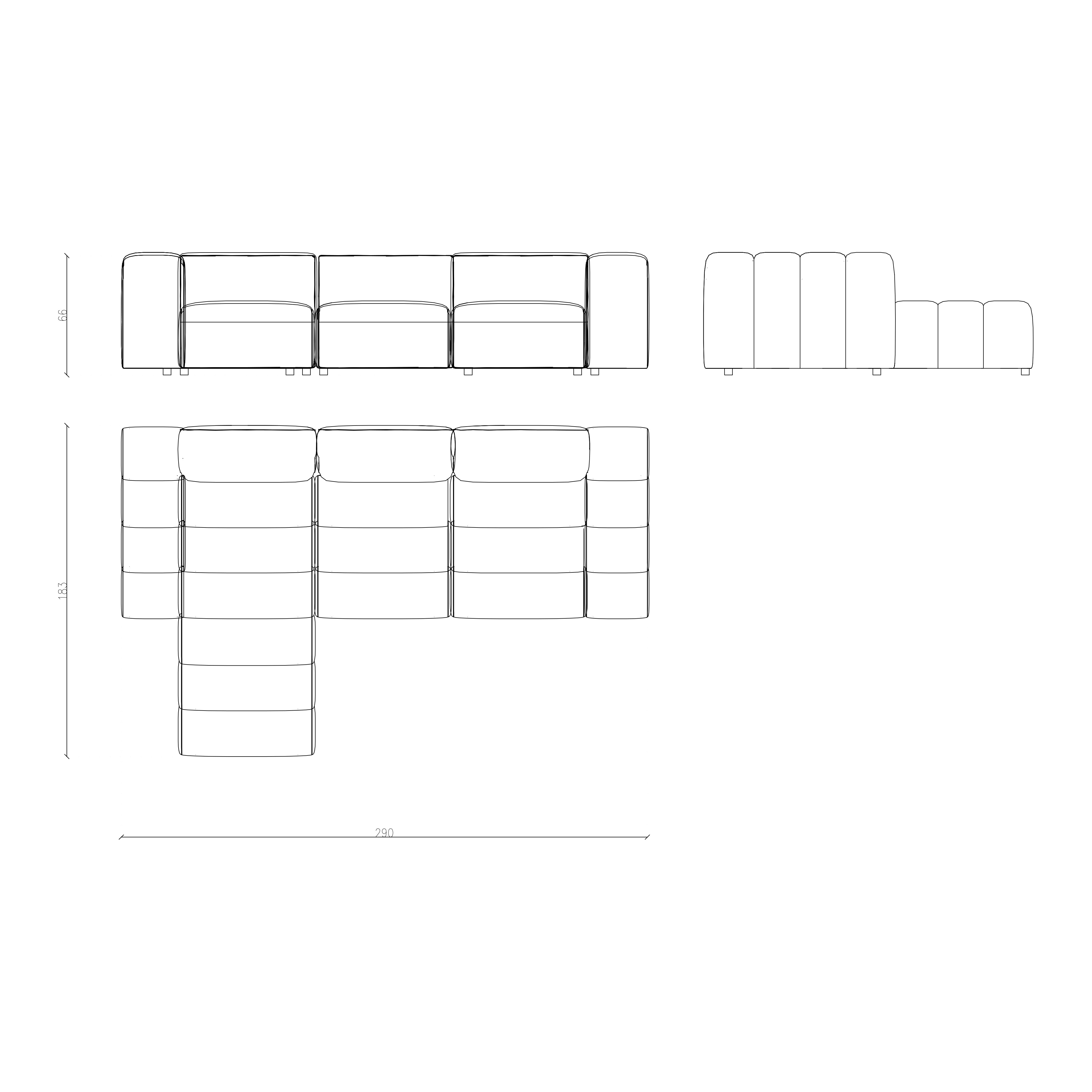 Afmetingen van Luxor bankstel