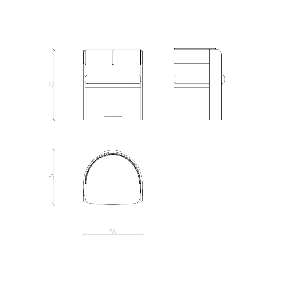 Afmetingen van Gezira eetkamerstoel