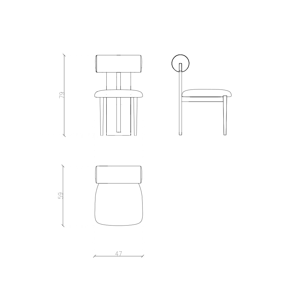 Afmetingen van Haru eetkamerstoel