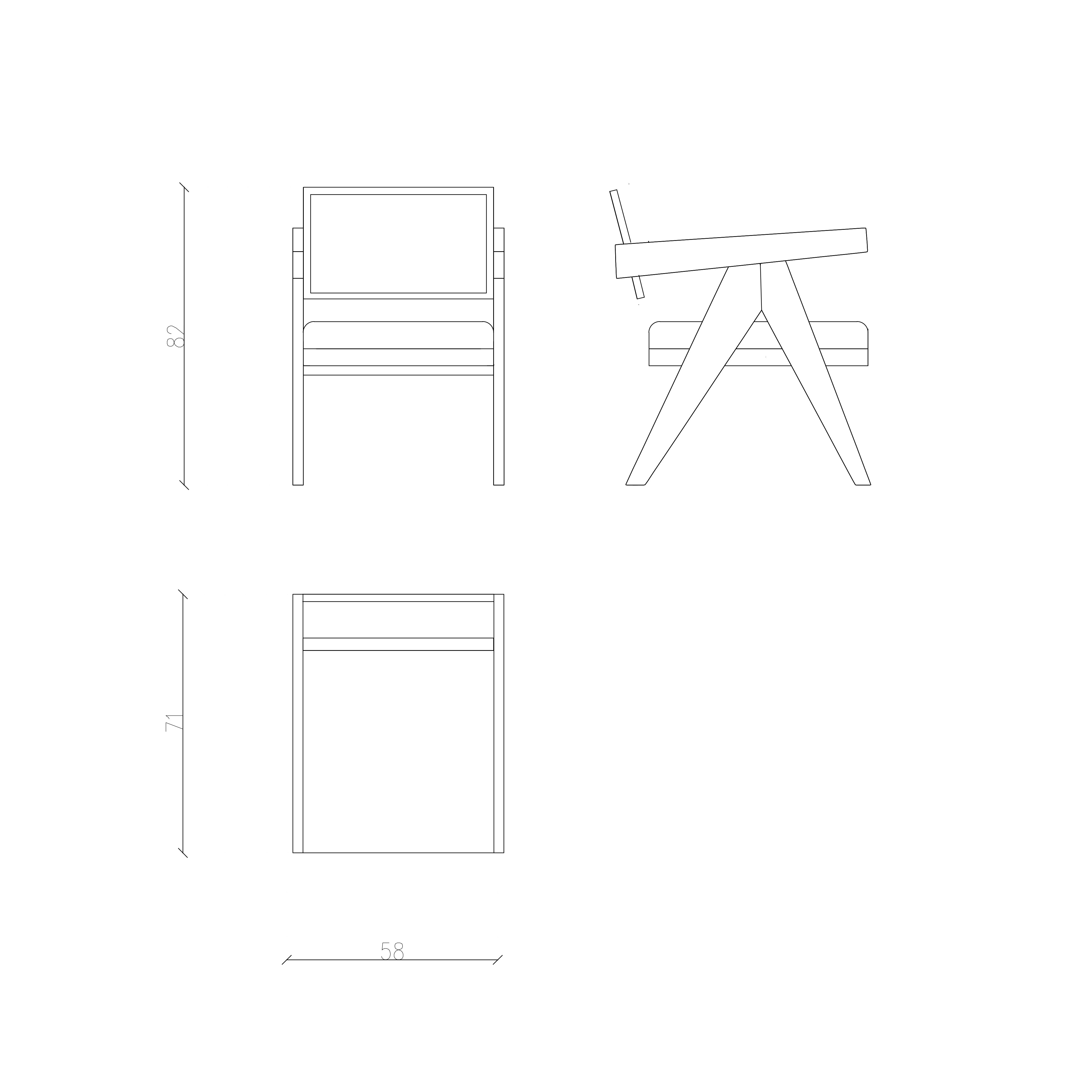 Afmetingen van Lotus eetkamerstoel